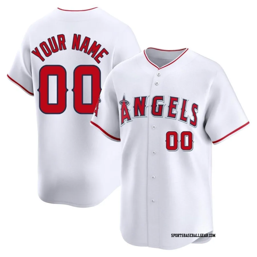 Custom Men's Los Angeles Angels White Limited Home Jersey