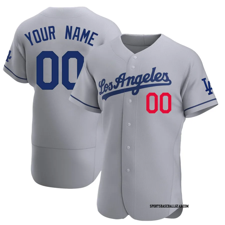 Custom Men's Los Angeles Dodgers Gray Authentic Away Jersey