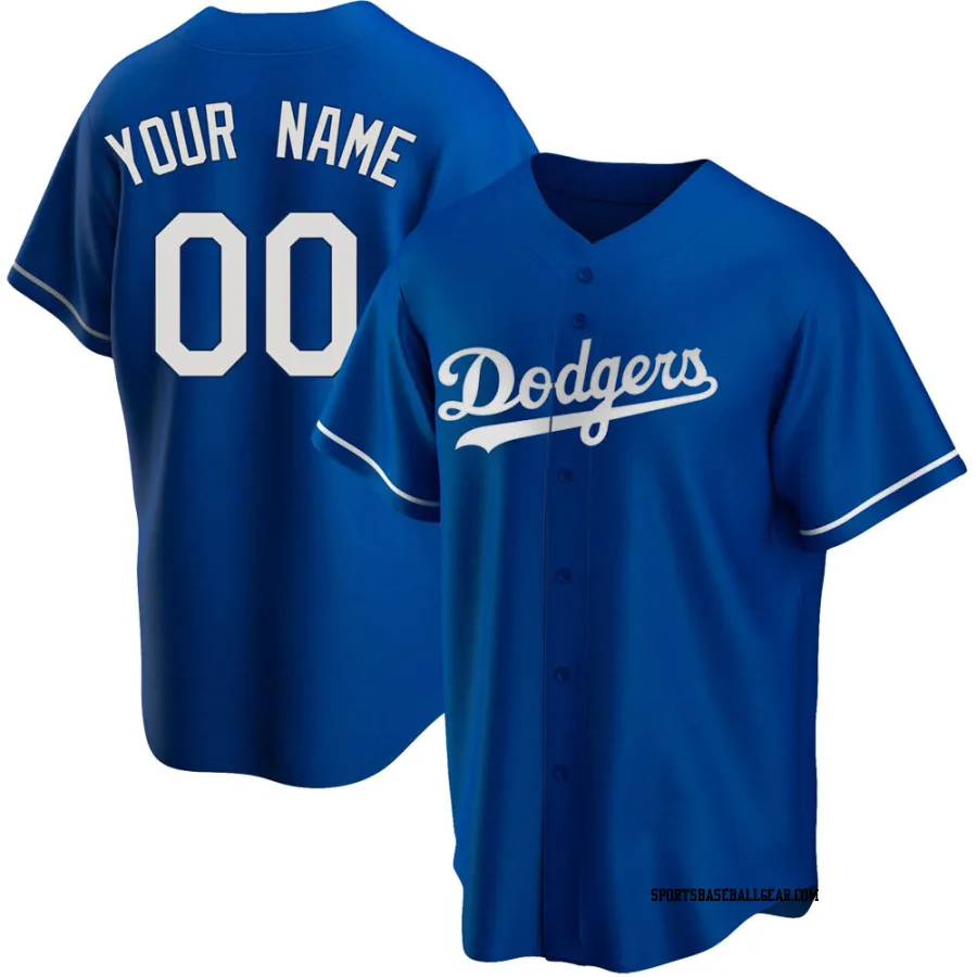 Custom Men's Los Angeles Dodgers Royal Replica Alternate Jersey