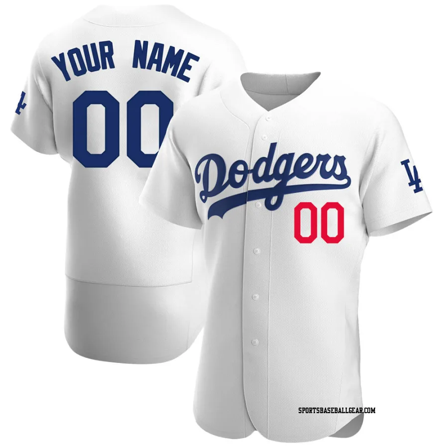 Custom Men's Los Angeles Dodgers White Authentic Home Jersey