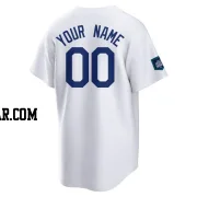 Custom Men's Los Angeles Dodgers White Replica 2024 World Tour Seoul Series Home Jersey