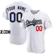 Custom Men's Los Angeles Dodgers White/Gold Authentic 2021 Gold Program Player Jersey