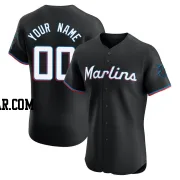 Custom Men's Miami Marlins Black Elite Alternate Vapor Premier Jersey