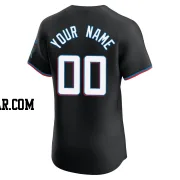 Custom Men's Miami Marlins Black Elite Alternate Vapor Premier Jersey