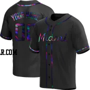 Custom Men's Miami Marlins Black Holographic Replica Alternate Jersey