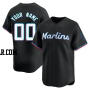 Custom Men's Miami Marlins Black Limited Alternate Jersey