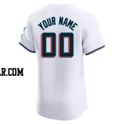 Custom Men's Miami Marlins White Elite Home Jersey