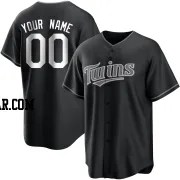 Custom Men's Minnesota Twins Black/White Replica Jersey