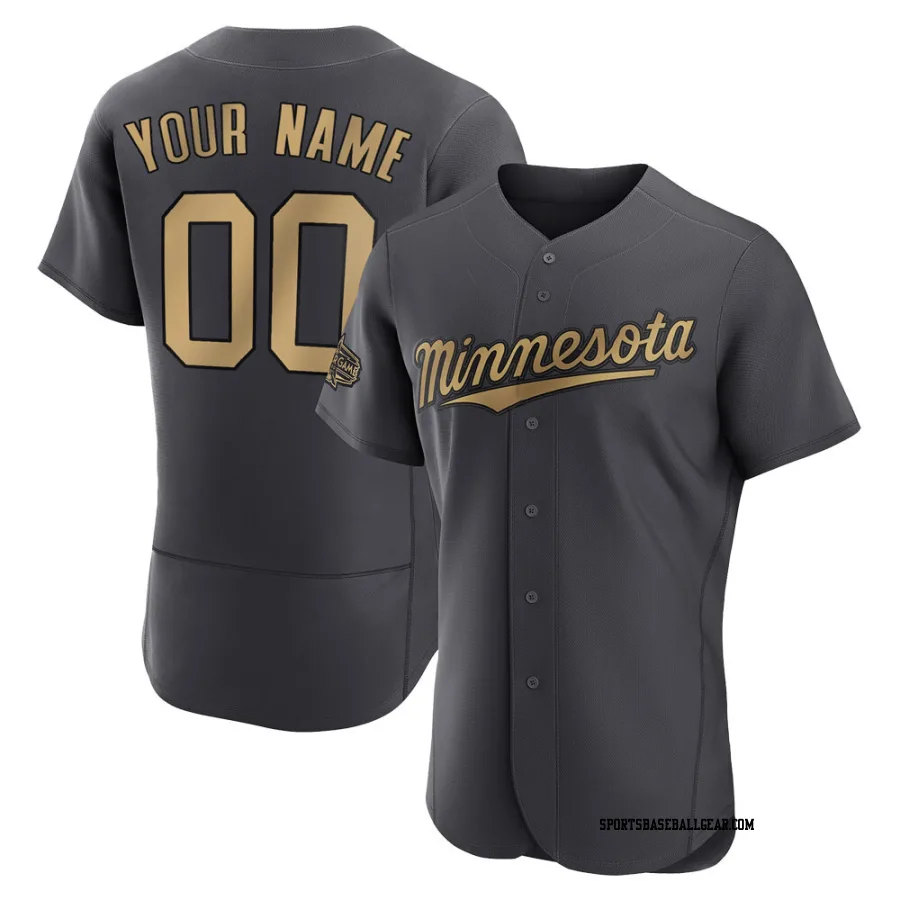 Custom Men's Minnesota Twins Charcoal Game Authentic 2022 All-Star Jersey