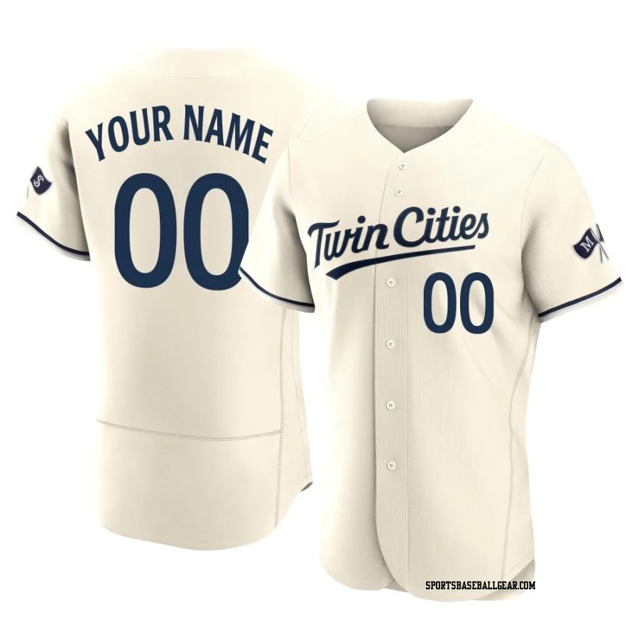 Custom Men's Minnesota Twins Cream Authentic Alternate 2023 Jersey