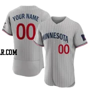 Custom Men's Minnesota Twins Gray Authentic Road Jersey