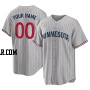 Custom Men's Minnesota Twins Gray Replica Road Jersey