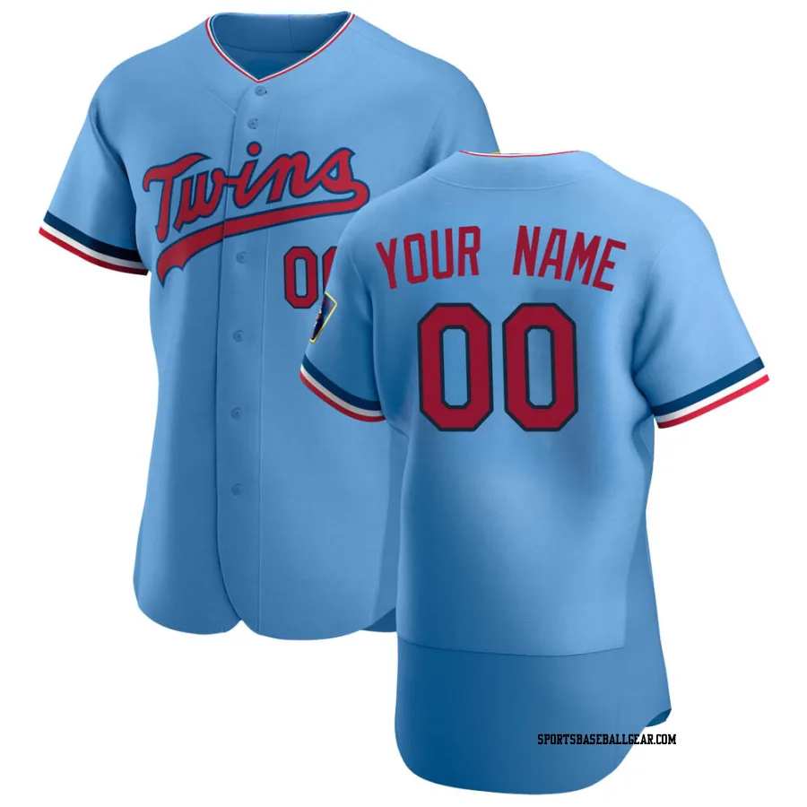 Custom Men's Minnesota Twins Light Blue Authentic Alternate Jersey