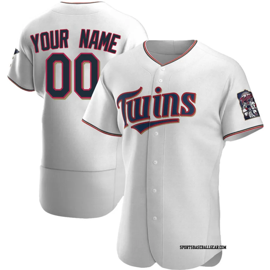 Custom Men's Minnesota Twins White Authentic Home Jersey