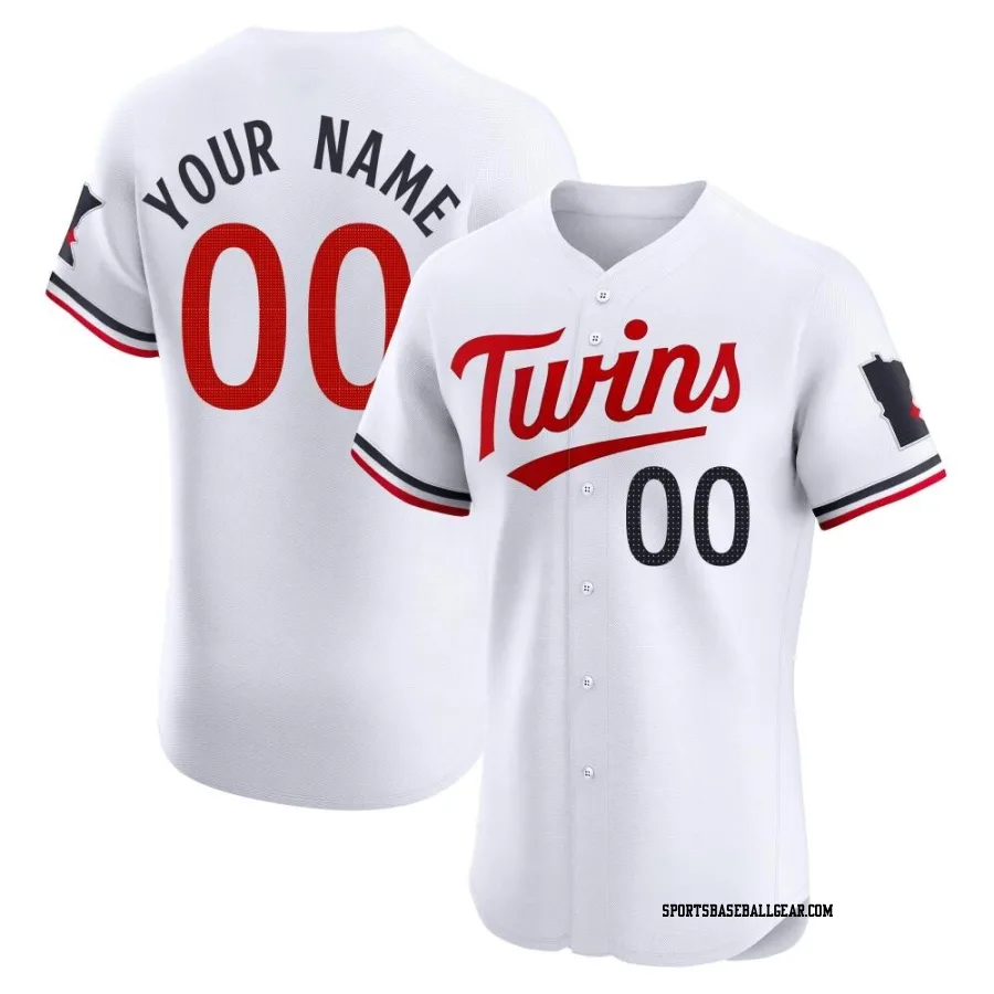 Custom Men's Minnesota Twins White Elite Home Jersey