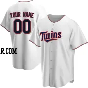 Custom Men's Minnesota Twins White Replica Home Jersey