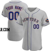 Custom Men's New York Mets Gray Authentic Road Jersey