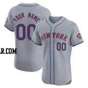 Custom Men's New York Mets Gray Elite Road Jersey