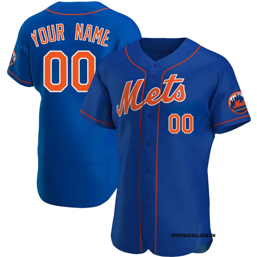 Custom Men's New York Mets Royal Authentic Alternate Jersey