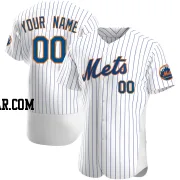 Custom Men's New York Mets White Authentic Home Jersey