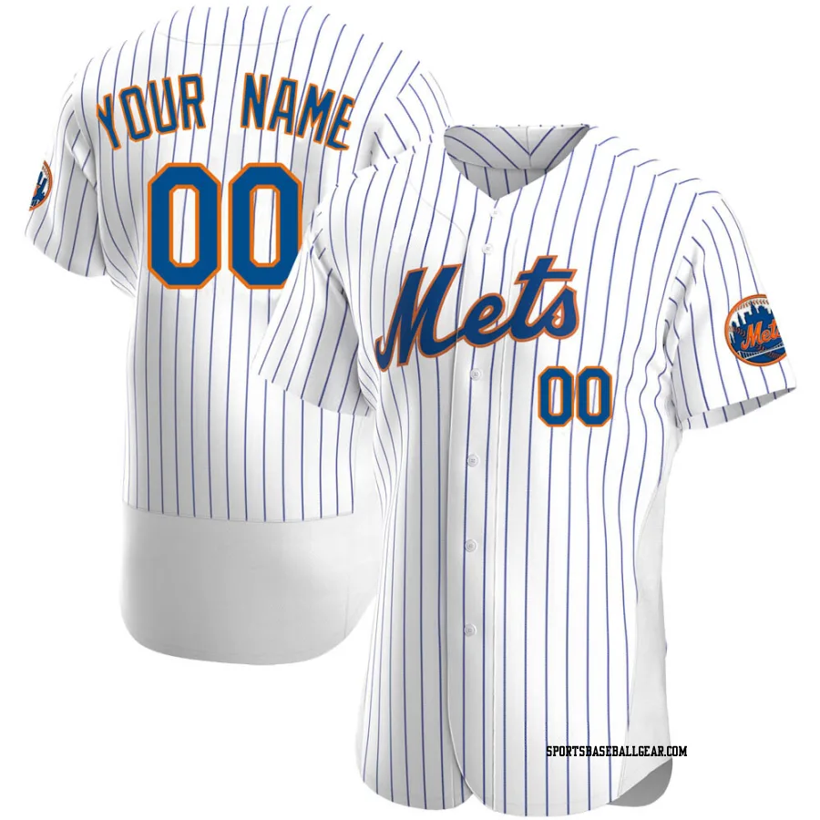 Custom Men's New York Mets White Authentic Home Jersey