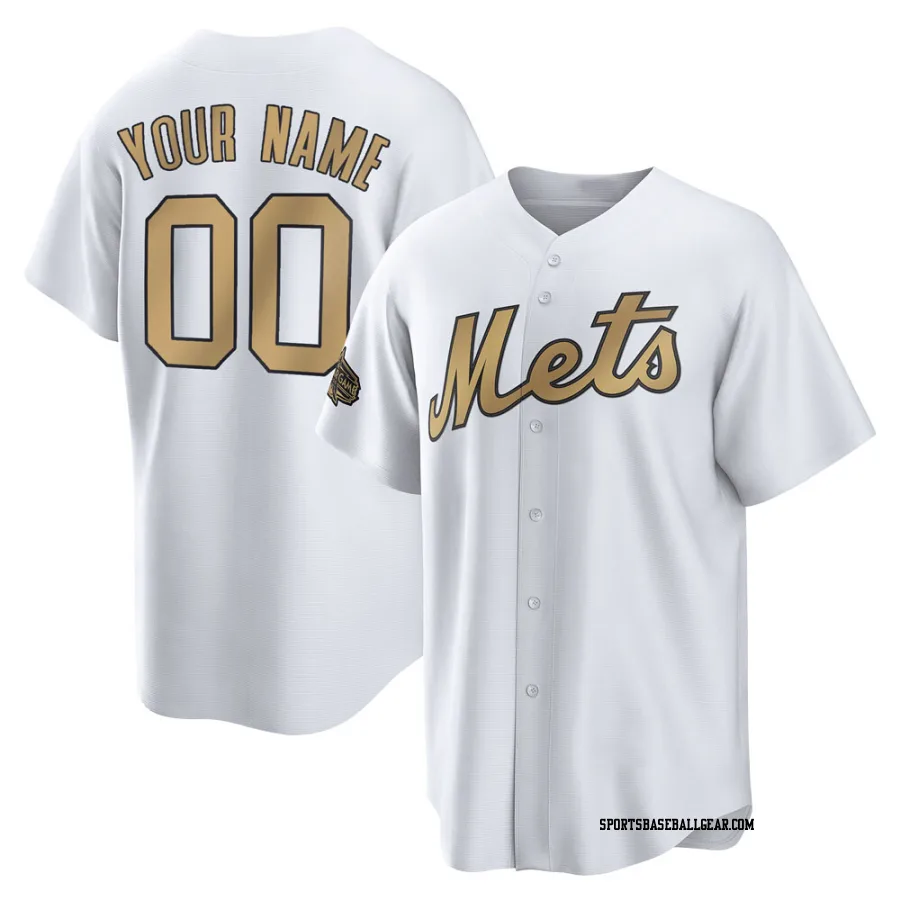 Custom Men's New York Mets White Game Replica 2022 All-Star Jersey