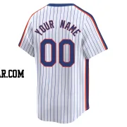 Custom Men's New York Mets White Limited Cooperstown Collection Jersey