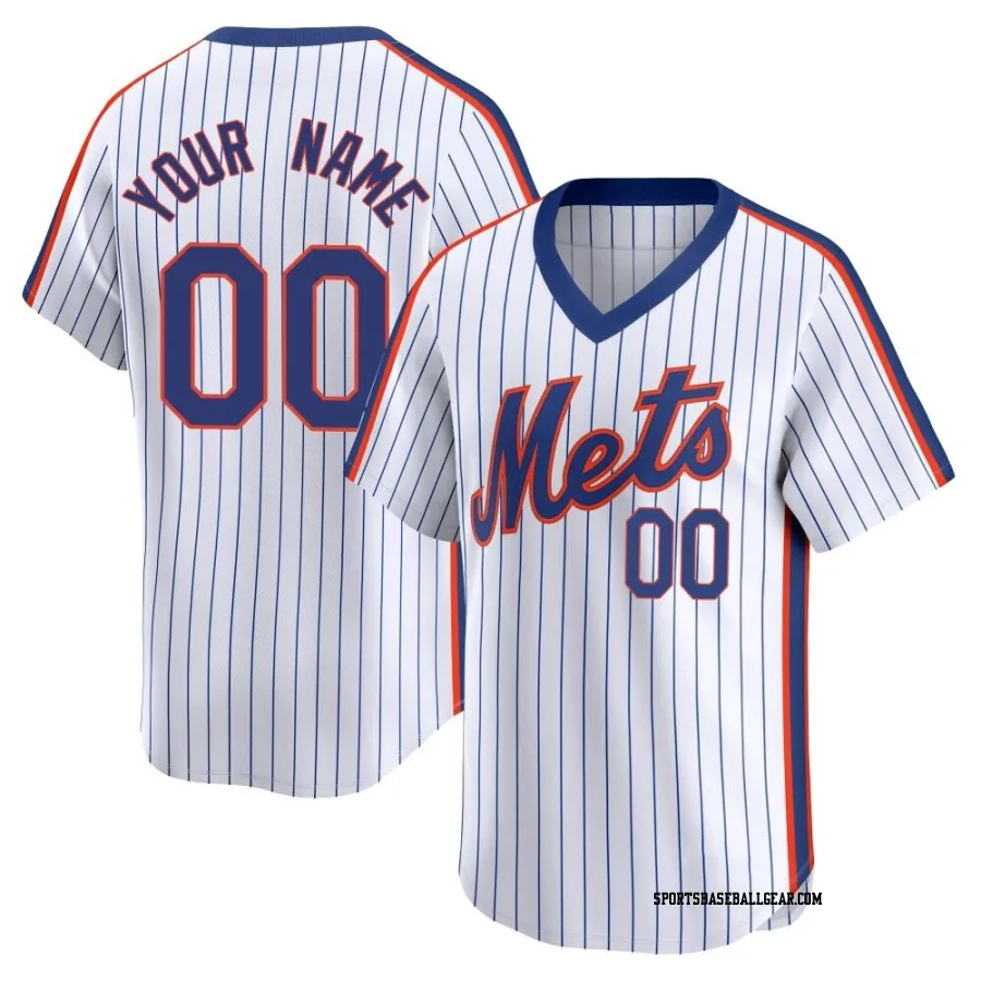 Custom Men's New York Mets White Limited Cooperstown Collection Jersey