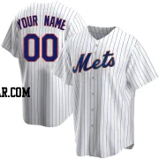 Custom Men's New York Mets White Replica Home Jersey