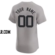 Custom Men's New York Yankees Gray Elite Road Jersey