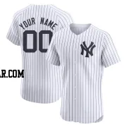 Custom Men's New York Yankees White Elite Home Jersey