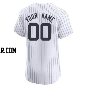 Custom Men's New York Yankees White Elite Home Jersey