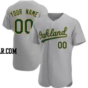 Custom Men's Oakland Athletics Gray Authentic Road Jersey