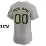 Custom Men's Oakland Athletics Gray Elite Road Jersey