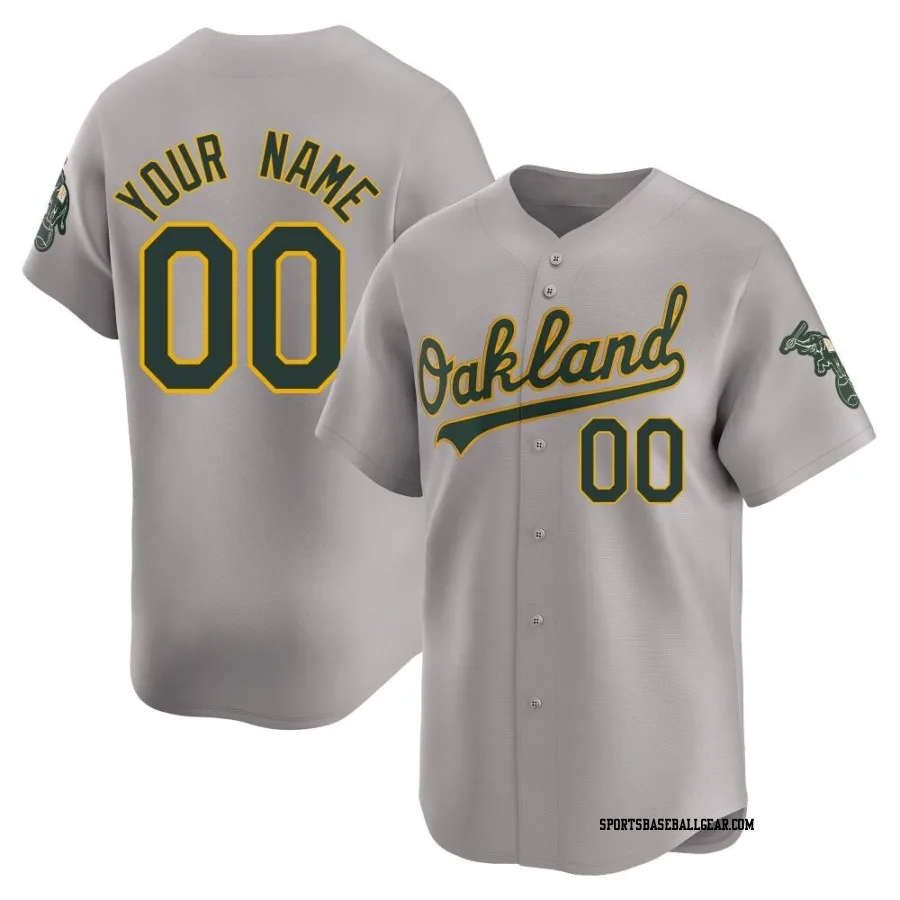 Custom Men's Oakland Athletics Gray Limited Away Jersey