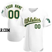 Custom Men's Oakland Athletics White Authentic Home Jersey