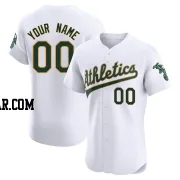 Custom Men's Oakland Athletics White Elite Home Jersey