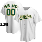 Custom Men's Oakland Athletics White Replica Home Jersey