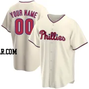 Custom Men's Philadelphia Phillies Cream Replica Alternate Jersey