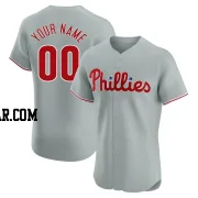 Custom Men's Philadelphia Phillies Gray Elite Road Jersey