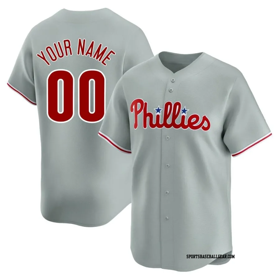 Custom Men's Philadelphia Phillies Gray Limited Away Jersey