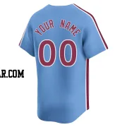 Custom Men's Philadelphia Phillies Light Blue Limited Alternate Jersey