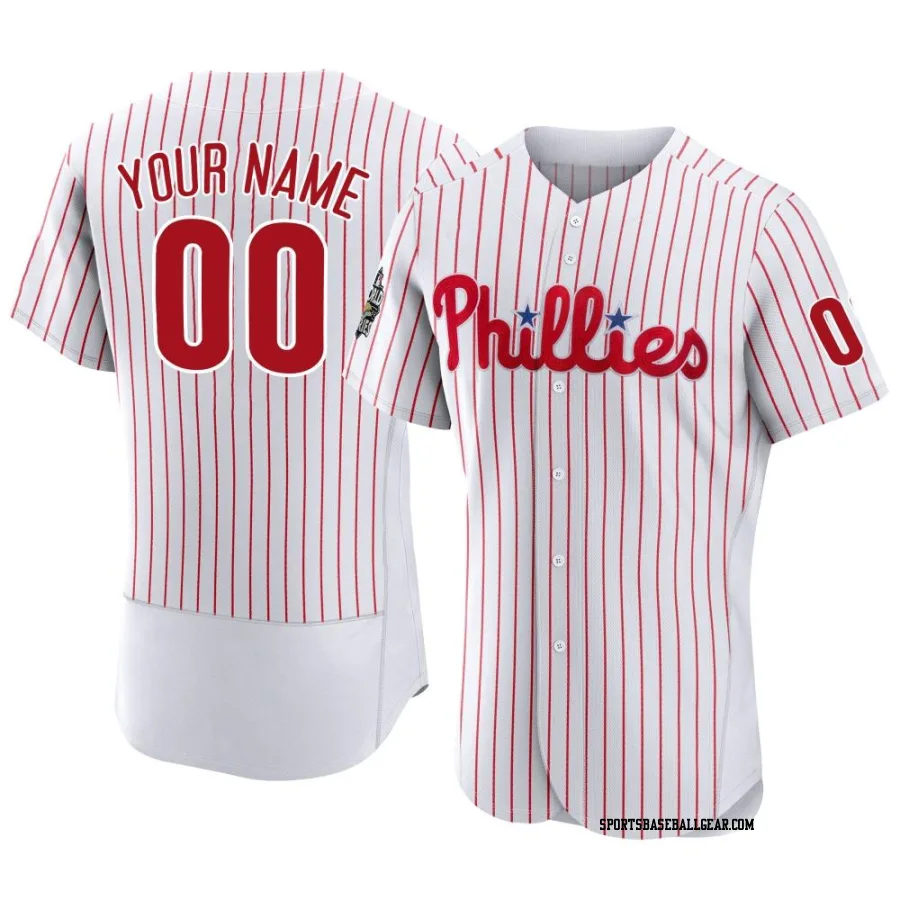 Custom Men's Philadelphia Phillies White Authentic 2022 World Series Home Jersey