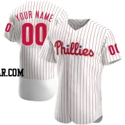 Custom Men's Philadelphia Phillies White Authentic Home Jersey