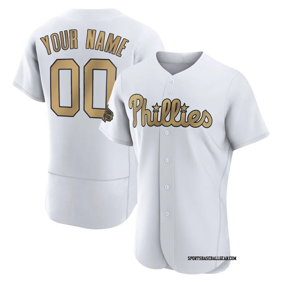 Custom Men's Philadelphia Phillies White Game Authentic 2022 All-Star Jersey