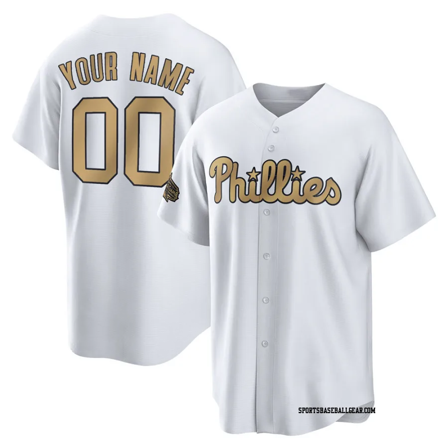 Custom Men's Philadelphia Phillies White Game Replica 2022 All-Star Jersey