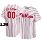 Custom Men's Philadelphia Phillies White Replica 2022 World Series Home Jersey