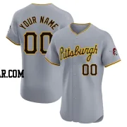 Custom Men's Pittsburgh Pirates Gray Elite Road Jersey