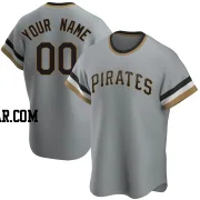 Custom Men's Pittsburgh Pirates Gray Replica Road Cooperstown Collection Jersey