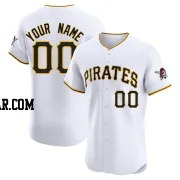 Custom Men's Pittsburgh Pirates White Elite Home Jersey